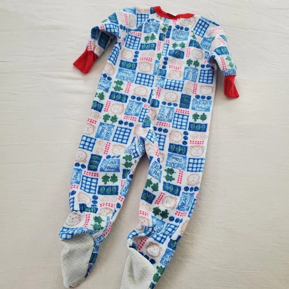 Vintage Bear Winter Footed PJs 2t - Picture 6 of 6